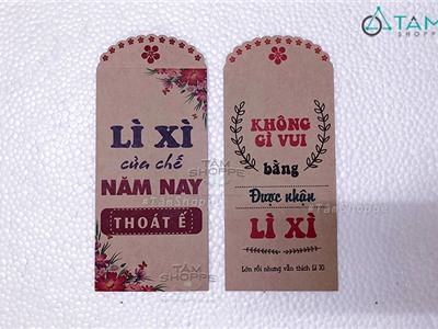 Combo 2 xấp Bao lì xì Tết Vintage (xấp 6 cái)